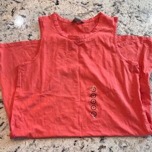 Natural Girls' Coral Cold-Shoulder Tee